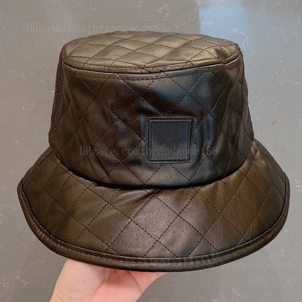 

22 c letter rhombus pu hat fisherman 's cap bucket hats luxury baseball cap bonnet fashion designer beanie ski snapback artificial leat, Blue;gray