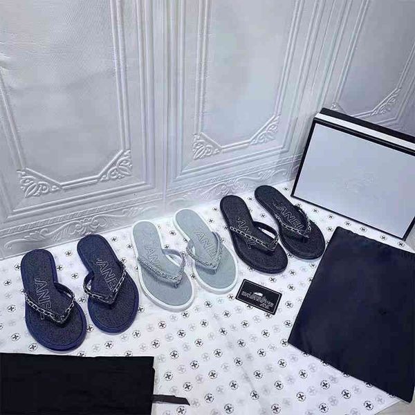 

slippers high version c family small fragrance cowboy beach vacation flip flops women wear leisure flat bottom ftkh, Black