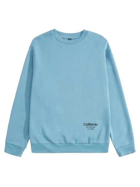 

men letter graphic drop shoulder sweatshirt h6vt#, Black
