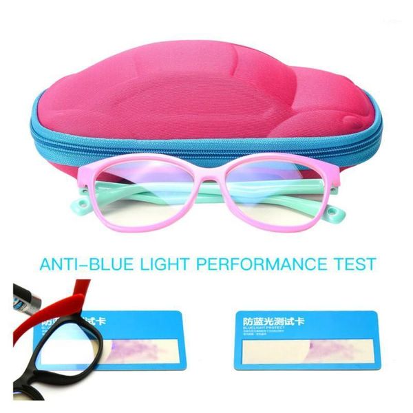 Crianças Anti Blue Light Bloqueando Óculos Crianças Quadro Óptico Computador Transparente Eyewears UV400 com caixa (cor aleatória) W.