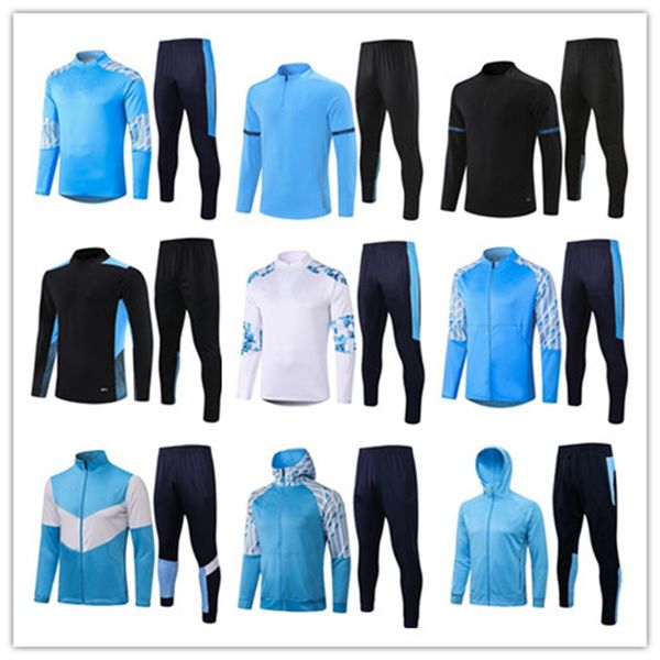 

21 22fans om men football tracksuit soccer training suit mens survetement maillots de foot chandal tuta jogging, Black