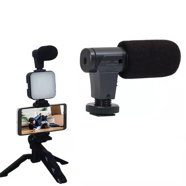 Supporto per treppiede Monopiedi per selfie per vlogging Fotografia Kit video per smartphone Microfono Luce a LED Staffa stabilizzatrice per impugnatura di registrazione