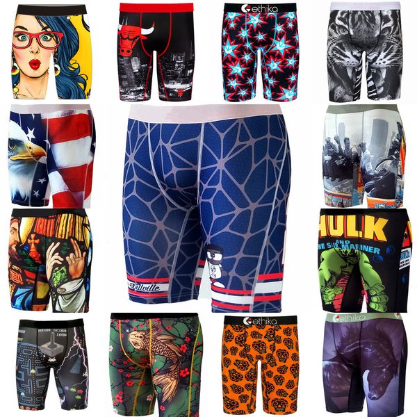 

men printing shorts pants boxer sports technical underwear quick dry briefs boxers graffiti leggings beach swim trunks 35colors, White;black