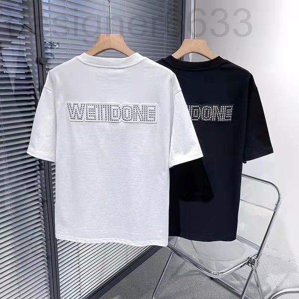 

women's t-shirt designer correct version we11done back rivet letter short sleeve korean summer loose couple simple 6fpc, White