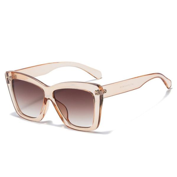 

sunglasses so&ei fashion oversized cat eye women retro rivets decoration blue leopard shades uv400 men gradient sun glassessunglasses, White;black