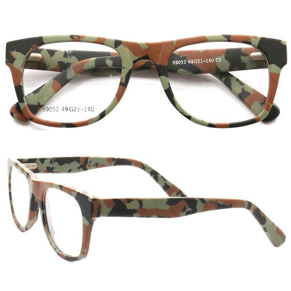 Moda Occhiali da sole Montature Uomo 2022 Occhiali quadrati Donna Camo Montatura per occhiali da vista Camouflage Rotondo Prescrizione Occhiali da vista rosa OcchialiFas