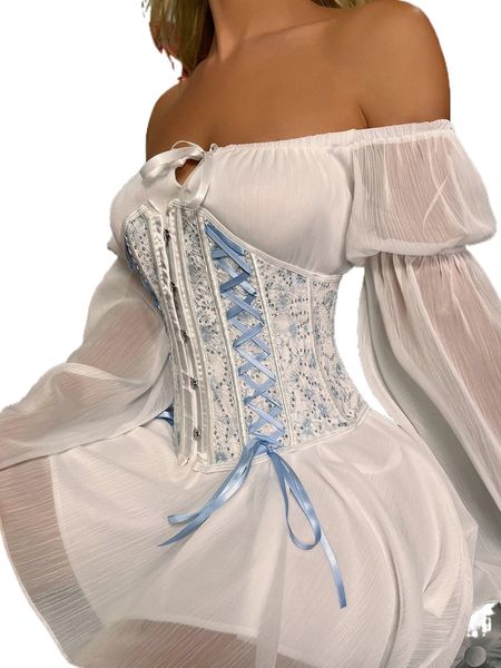 

lace-up underbust corset with thong a9pv#, Black;red