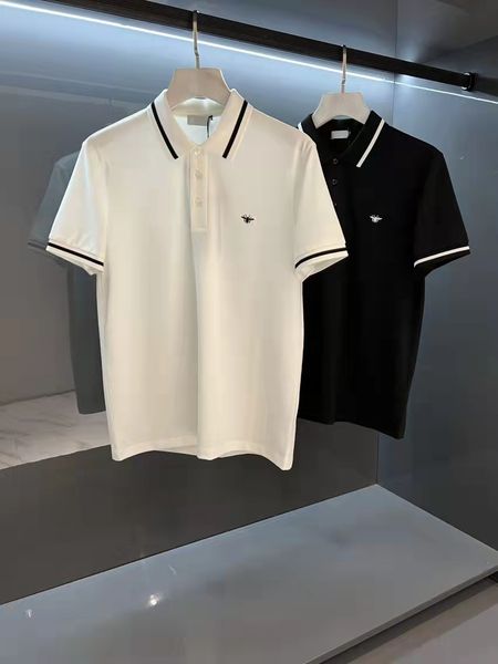 

da bird family original short ssleeve t-shirts for men high-end cotton bottom slim t-shirts designers summer wear bee embroidery fashionable, White;black