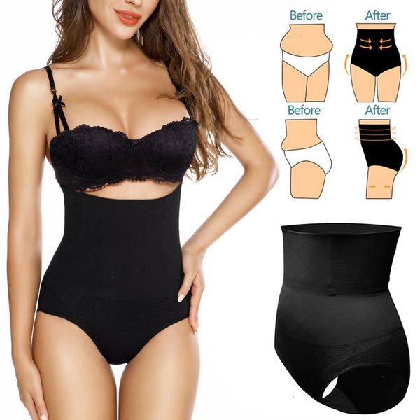 

high waist shapewear tummy shaper control panties trainer abdomen slimming body butt lifter sculpting modeling underwear, Black;white