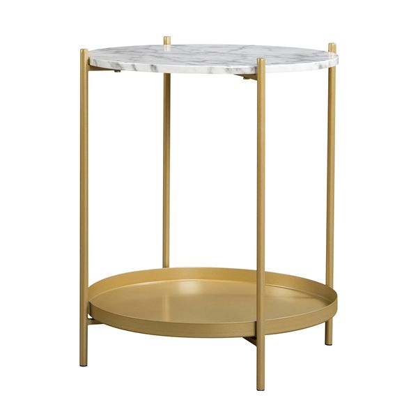 

living room dining room gold metal frame bringing soft and luxurious visual effect end table