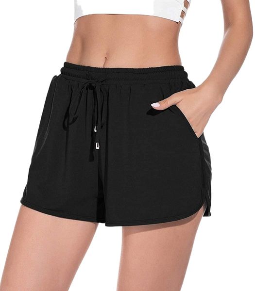 

women's casual leopard beach shorts running shorts o9md#, White;black