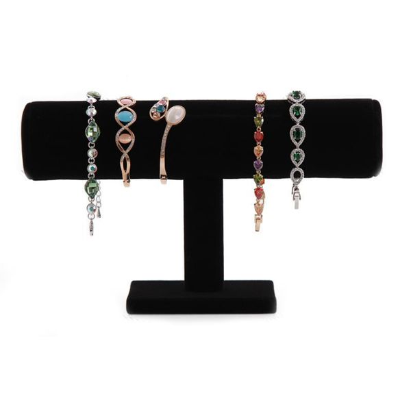 

vintage velvet bracelet chain watch t bar rack jewelry organizer hard display stand holder displa 220617, Black;blue