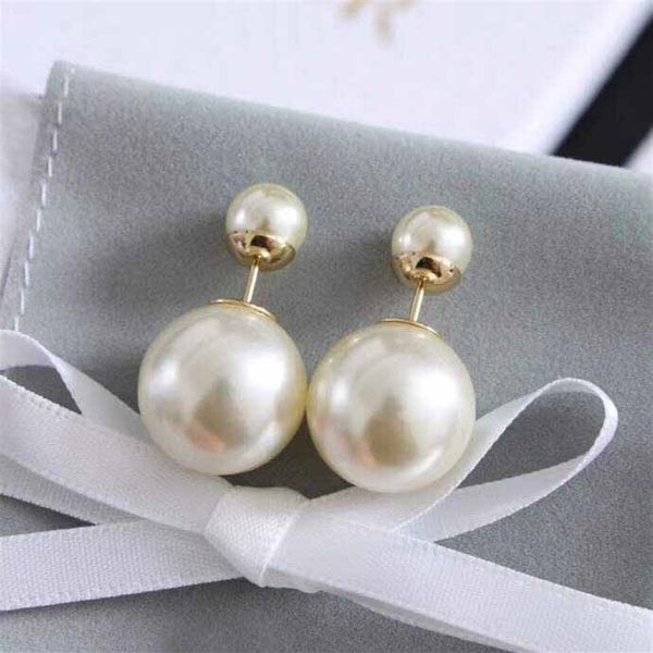 

2021 stud earring with pearl in white color for women wedding jewelry gift with box ps3856305f, Golden