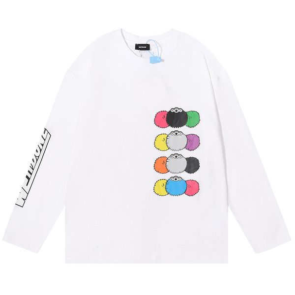 

sweatshirts graffiti print long sleeve men women loose t-shirt, Black;brown