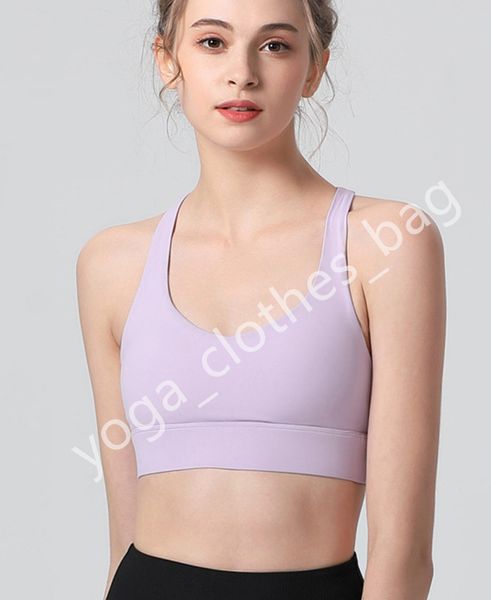 

lu-wb9603 new sports underwear women's back shock-proof gathered fitness vest high-strength yoga bra shaping yoga outfits with brand lo, White;red