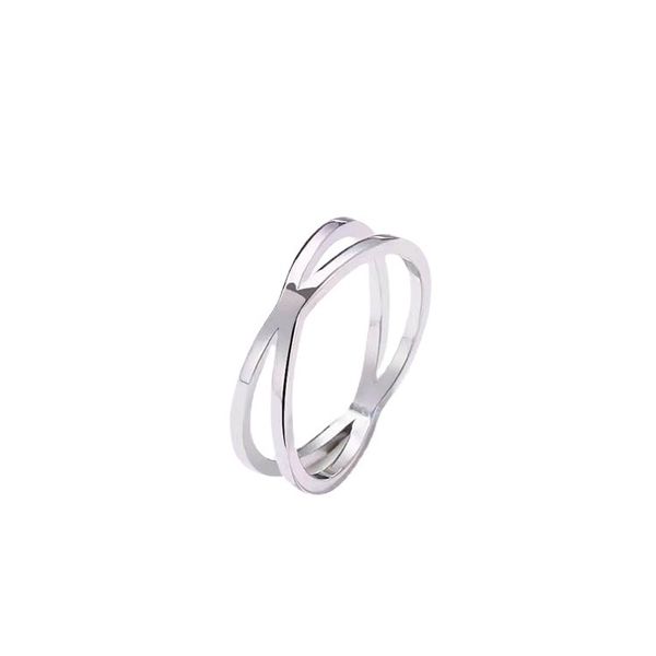 

cluster rings fashion trend simple small hollow out wide version titanium steel ring gold plated index finger tail ring female, Golden;silver