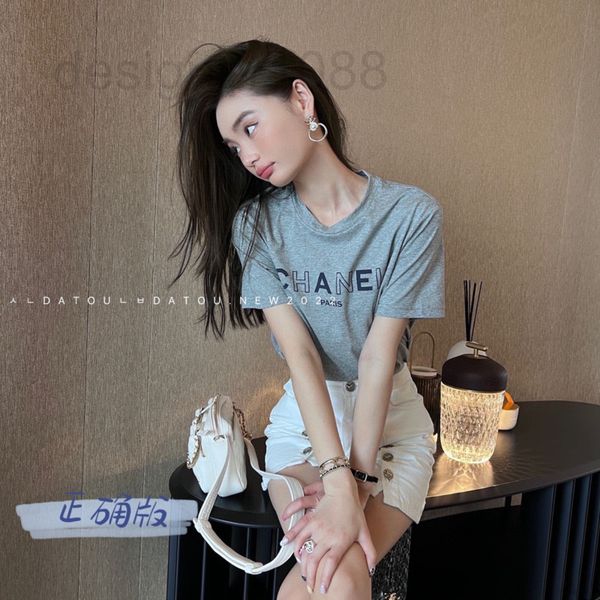 

women's hoodies & sweatshirts designer small fragrance letter print slim fit loose and versatile color contrast celebrity short sleeve, Black