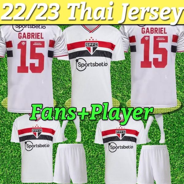

2022 2023 sao paulo soccer jerseys luciano miranda rafinha eder luciano gabriel g.sara 22 23 football men shirt full set socks kids alisson, Black;yellow