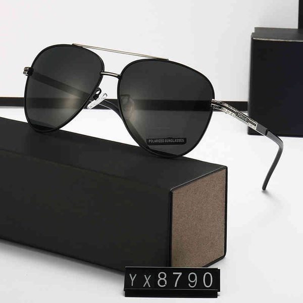 

sunglasses new men's metal polarized large frame toad myopia fishing outdoor sports, White;black