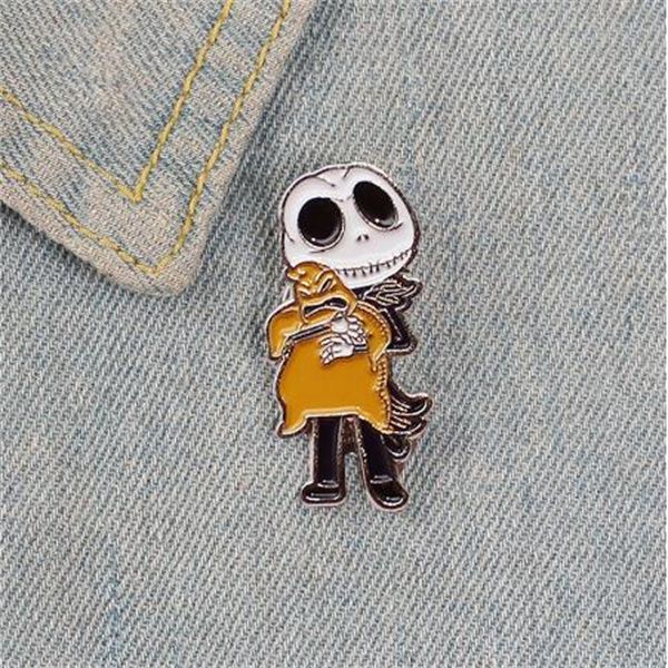 Spilla Jack Skellington Distintivi smalti Nightmare PRIMA NATALE OOGIE BOOGIE PUMPINA KING HALLOWEEN FILM GIETTLE PERCHIES PINS GC1474