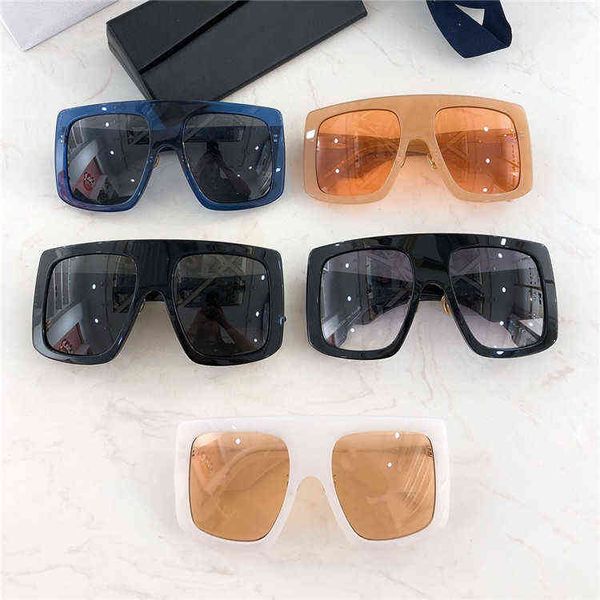 

2022 latest fashion designer factory online export sunglasses d new large frame women's red same personalized plate letter power2, White;black