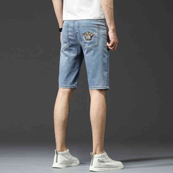 

men's jeans denim shorts summer youth men's pants dxmo, Blue
