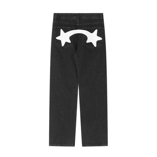 

straight pants denim designer printed hip hop pants high street men jeans distressed trousers, Black;brown