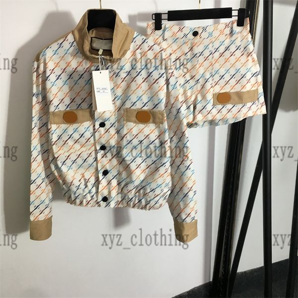 

plus size women pants sets 22fw autumn newly brand jackets with designer shorts gletter single-breasted color-blocked long-sleeved coat high, White