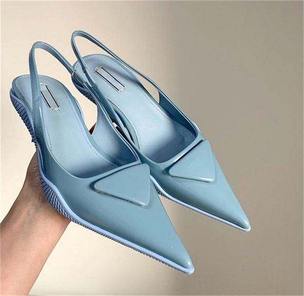 

2022 fashion milano sandals high heels summer casual women flip flops lady shoes flat ladies loafer genuine patent leather slippers designer, Black