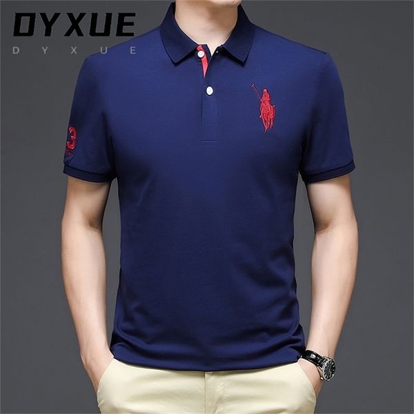 

high end fashion brand cotton summer big horse men short sleeve polo shirts embroidery mens clothes casual 220322, White;black