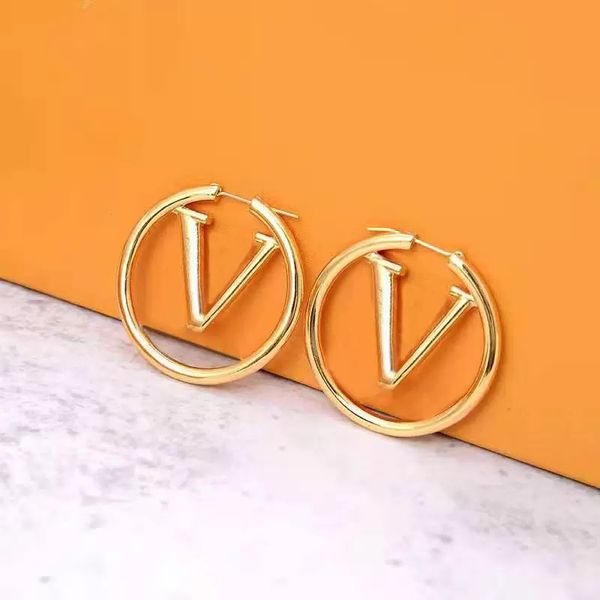 

fashion hoop earrings for women luxury earring gold huggie circle jewelry stainless steel ladies wedding party engagement gifts girls lover, Golden;silver