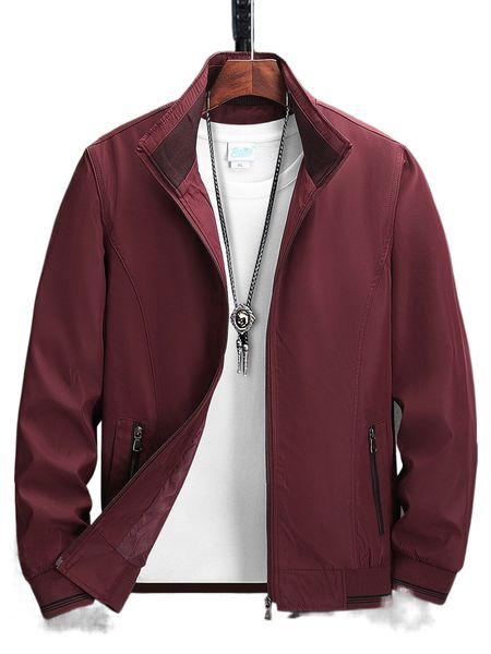 

men solid zip up jacket without tee j5ok#, Black;brown