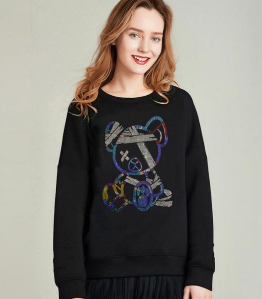 

rhinestone hoodies women's high-end new autumn and winter designer brand luxury fashion, Black