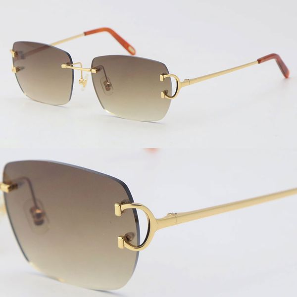 Новая модель объектива металлические модные солнцезащитные очки без оправы мужские CT00920 очки для вождения C украшение высококачественный дизайнер 18-каратного золота оправа UV400 солнцезащитные очки женщина размер 58-20-140