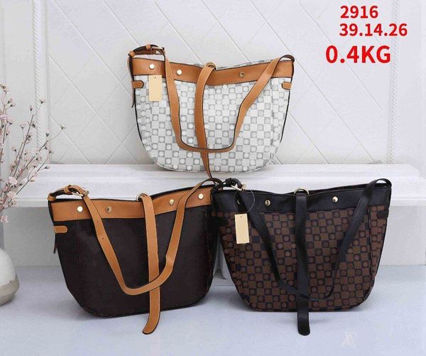 

designer tote bag fashion flower leather women high-capacity composite shopping handbag shoulder bags lattice girl trendy portable one-shoul