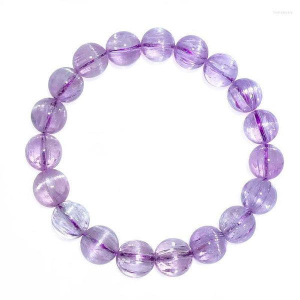 Fili di perline Bracciale da donna Cristallo naturale Brasile Vecchio materiale Viola Spodum Opale femminile Lars22