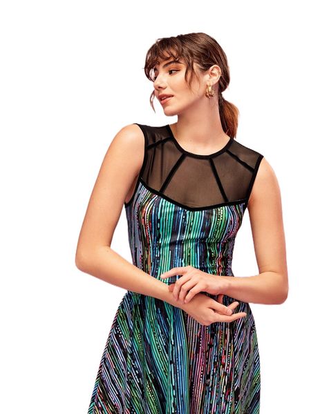 

x claire-lys graphic print mesh insert cut out back tank a4jo#, White