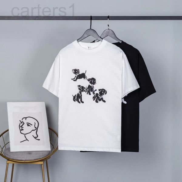 

men's t-shirts designer 22 summer new ce family dog print couple men's and women's short sleeved t-shirt loose minority desig, White;black