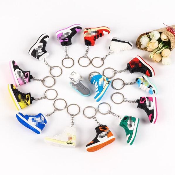 

fashion stereo sneakers keychains 3d mini basketball shoes model pendant boyfriend birthday cake decorations selling, Silver