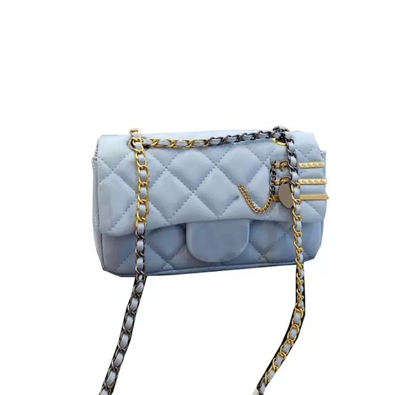 

2022ss two-tone aged silver gold turn lock bags classic mini flap vintage badge hairpin stud lucky charms luxury designer crossbody cosmtic