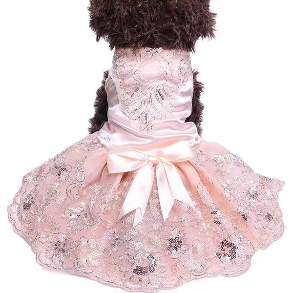 Haustierhundbekleidung Bogen Tutu Kleid für Katzen Rock Sommer Prinzessin Brautkleider York Kleidung