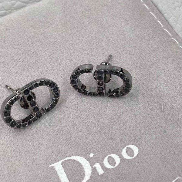 

fine black diamond small earrings fashion temperament men's and women's earrings black gold earrings, Golden