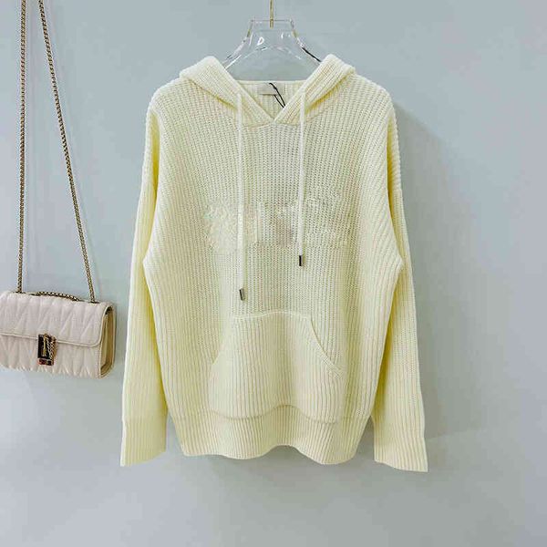 

c&e home early autumn new product gradient bead letter hooded sweater lazy style thin round neck long sleeve sweater women, White;black