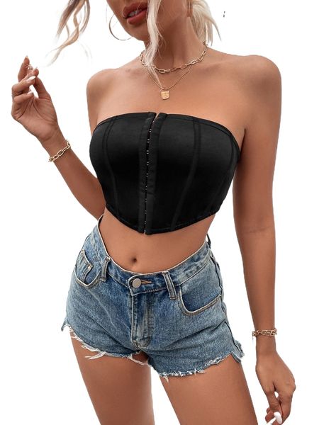 

hook and eye curved hem tank e4ue#, White