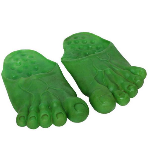 Pantofole Scarpe interne Ciabatte con punta Ballerine Sandali divertenti da festa Scary Green Costume di Natale Accessori per abiti Unisex