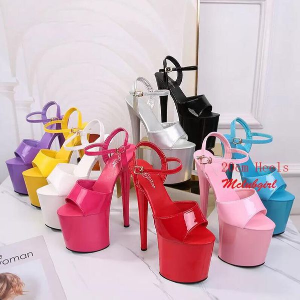 

2022 ladies show sandals summer platform colorful party high heels, Black