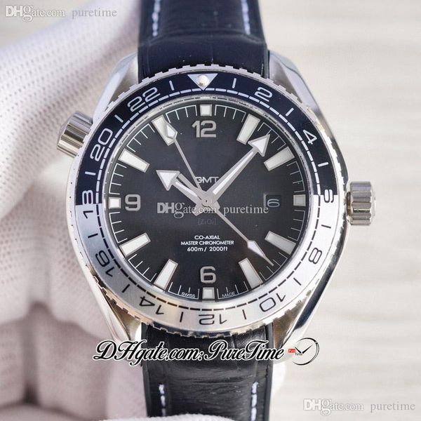 Diver 600m GMT A21J Automático Relógio Black Dial Markers White Strap 215.33.44.22.01.001 Relógios 7 estilo PureTime i39b2