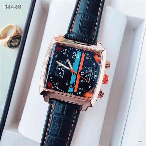 

haot square mechanical belt men's science technology fashion watch large quantity and excellent price, Slivery;brown