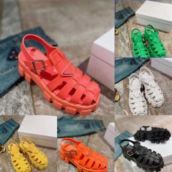 

2022 foam rubber sandals wheel sole slippers fashion classic platform spring autumn designer luxury women roman lady shoes casual beach sand, Black