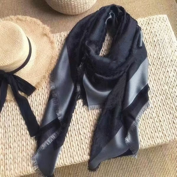 

beautiful famous designer gift silk and wool scarves high quality, Blue;gray